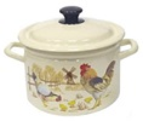 Кастрюля эм. цилиндр.  2,0л  ПОДВОРЬЕ слоновый 41704-102/6под  1/4