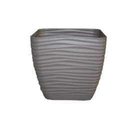 Кашпо "SAHARA petit square" 15 квадратное с поддоном серый 14,7х14,7 H-13,6 L-2,0л  (055) 3620-055