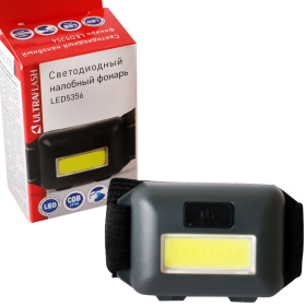 Фонарь Ultraflash LED 5356 налобный COB 0.95W 49лм 3 режима IPX4, черный, 3xAAA (не в компл.)