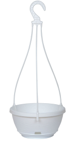 Марсель подвесной 2,7 л Белый пластиковый горшок d.23 h.11,5 с поддоном.