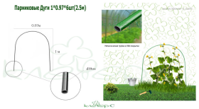 Дуги парниковые П-007-6 1*0.97*6шт(2,5м)