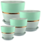 РС146 Кер.набор из 4-х Поталь бутон эстет бронза/мята ( d=12\15\18\21см, h=12\15\18\21см , v=0,9\1,7\3,2\5л)