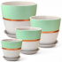 РС146 Кер.набор из 4-х Поталь бутон эстет бронза/мята ( d=12\15\18\21см, h=12\15\18\21см , v=0,9\1,7\3,2\5л)